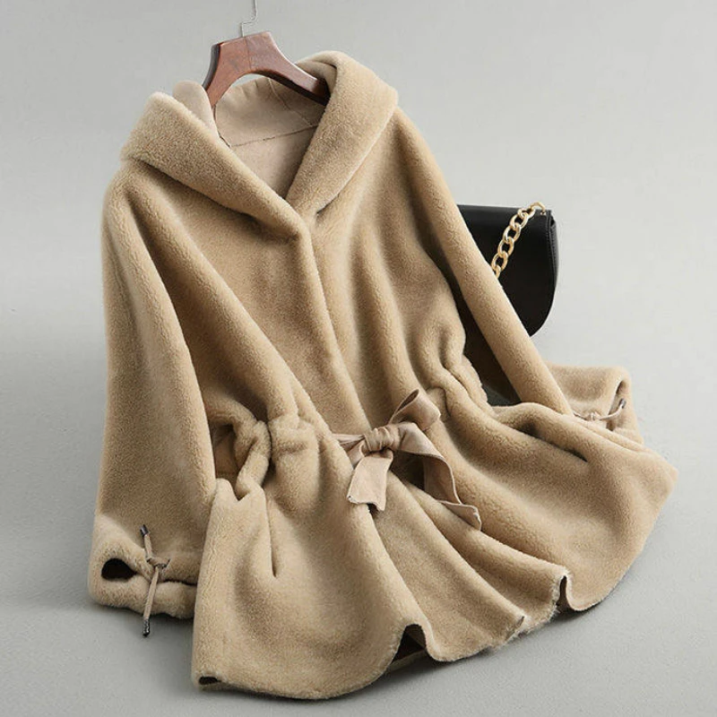 

Women Faux Fur Hooded Jacket Female Autumn Winter Coats