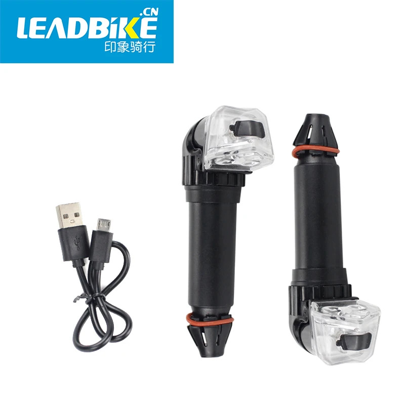 Best LEADBIKE Bicycle Handlebar Led Lights Bike Handlebar End Plug LED Light Grips Safe Flashlight Cycling Waterproof Warning Lamp 4