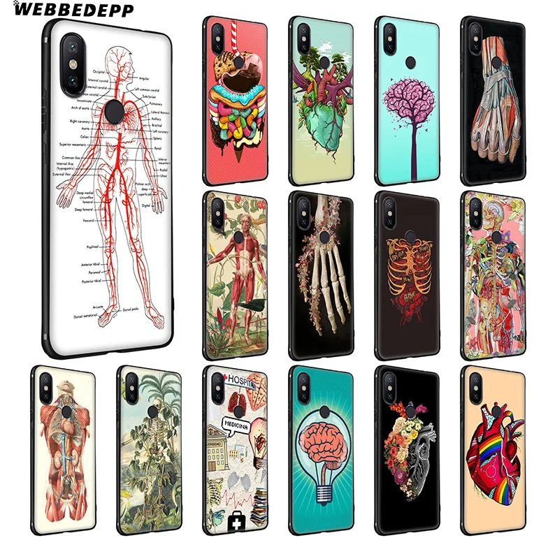 

WEBBEDEPP Medical Human Organs Soft Silicone Case for Xiaomi Redmi Note 7 6 6A 5 4 4X 4A 5 S2 Plus Pro Lite for Redmi Go