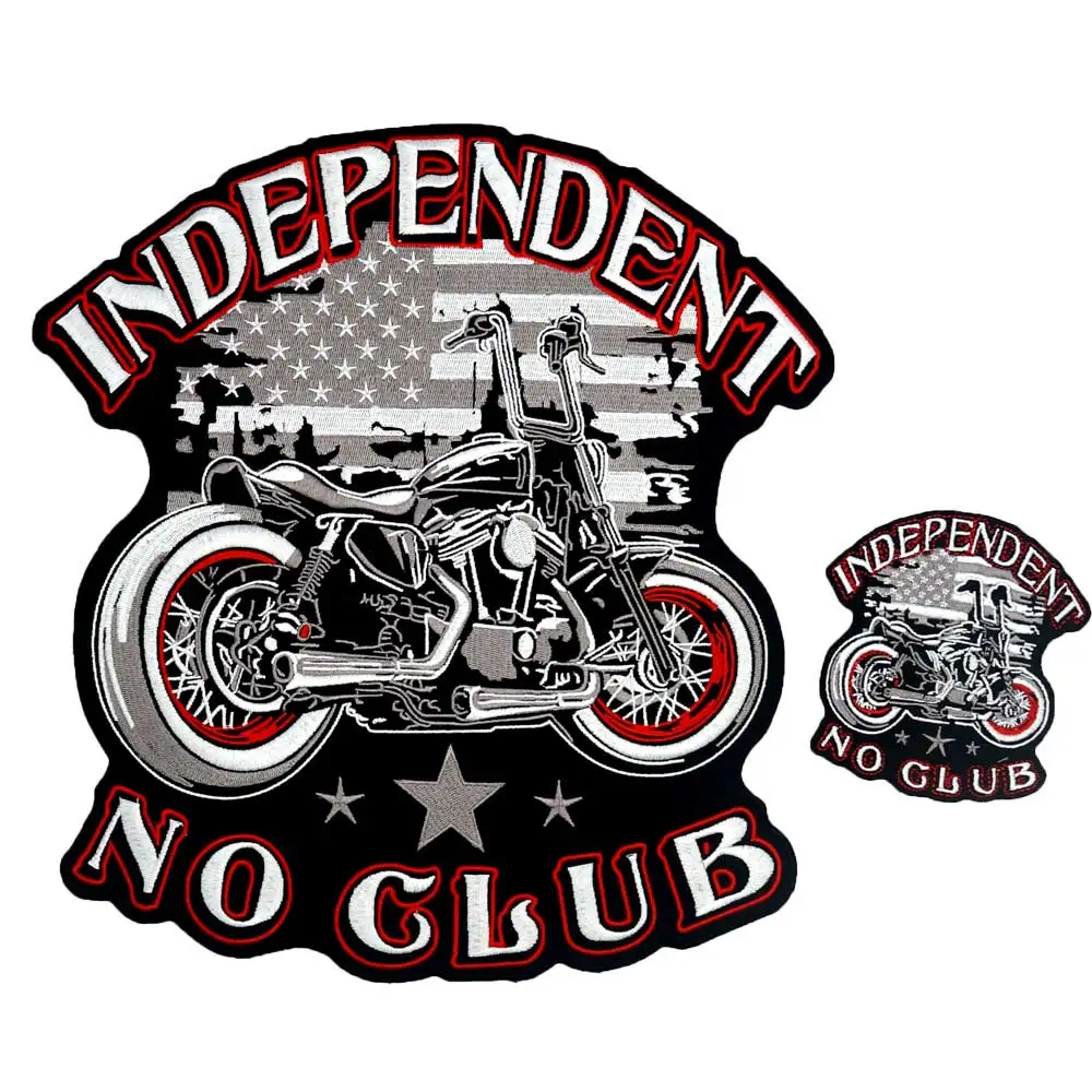 

INDEPENDENT NO CLUB BACKING Embroidered Applique Sewing Label punk biker Patches Clothes Stickers Apparel Accessories Badge
