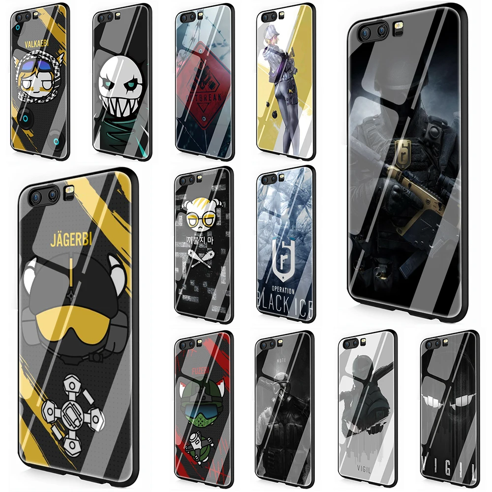 

Rainbow Six Siege Tempered Glass Phone Cover Case For Huawei Y9 Honor 8X 7A pro P10 20 Lite Pro Mate 20 Lite Pro