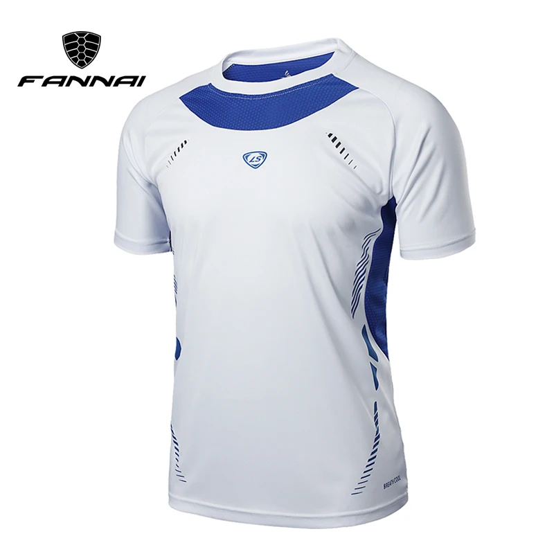 

FANNAI Running Shirt Men Tops Tees Sport o-neck Designer T-shirt Splicing Short Sleeve Gym Training workout Shirts Sportswear