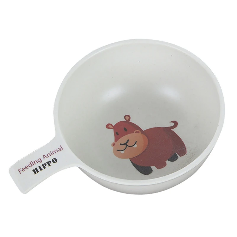 Anti-hot Training Dinner Plate Baby bowl+spoon+fork Feeding Food Tableware Cartoon Kids Dishes Eating Dinnerware - Цвет: 06