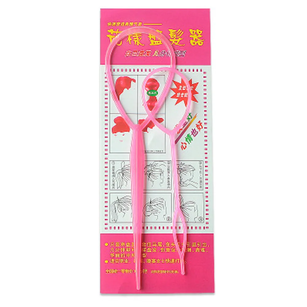 Plastic Hair Loop Styling Tool Magic Topsy Tail Hair Braid Ponytail Styling Clip Bun Maker For Girls Hairstyles