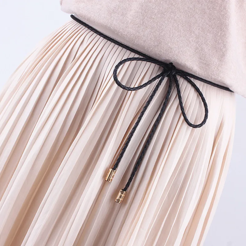 Модные женские плетеные пояса с кисточками, вязаные платья с узлом для женщин и девушек, ceinture femme