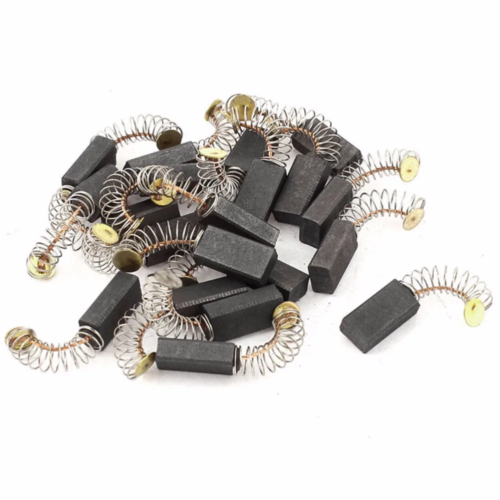 

10 Pieces 6x10x17mm Generator Electric DC Motor Drill Carbon Brush Washing with Spring Power Tool Part Accessories
