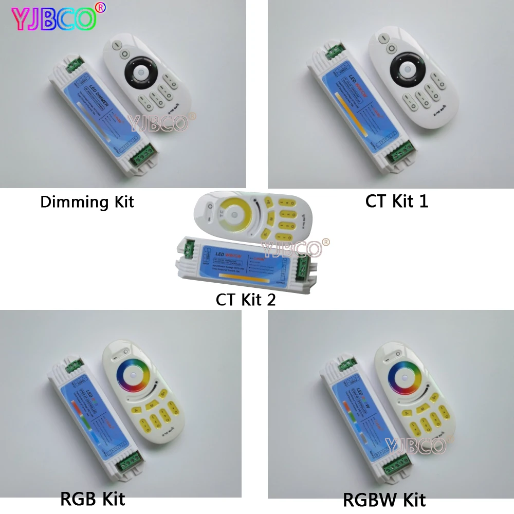 

DC12-24V 2.4G 4 Zone Long plastic shellpress Wireless Remote Dimmimg CT/RGB/RGBW LED Remote Controller for 5050 3528 LED Strip