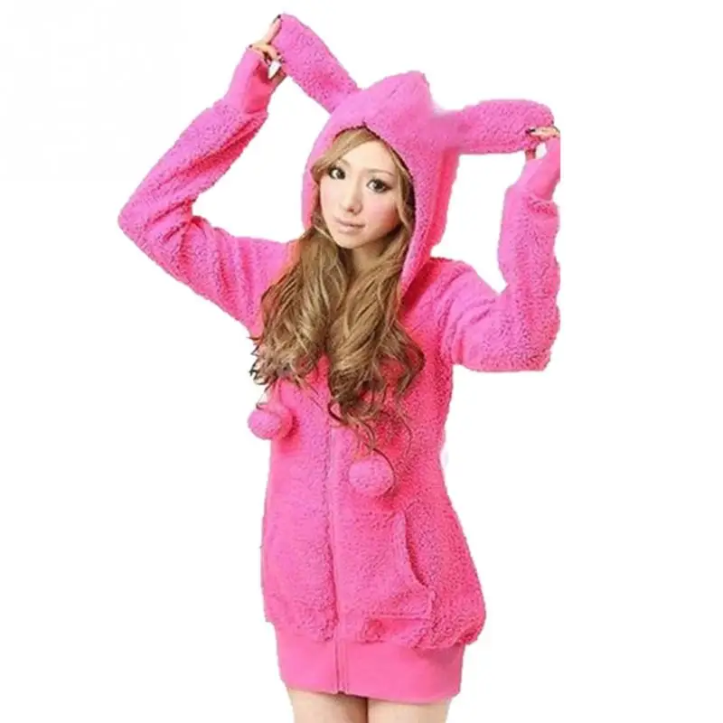 Aliexpress.com : Buy 2018 Girls Loved Hoody Coat Plush Cute Rabbit Ear Hoodies Outwear Coat Free 