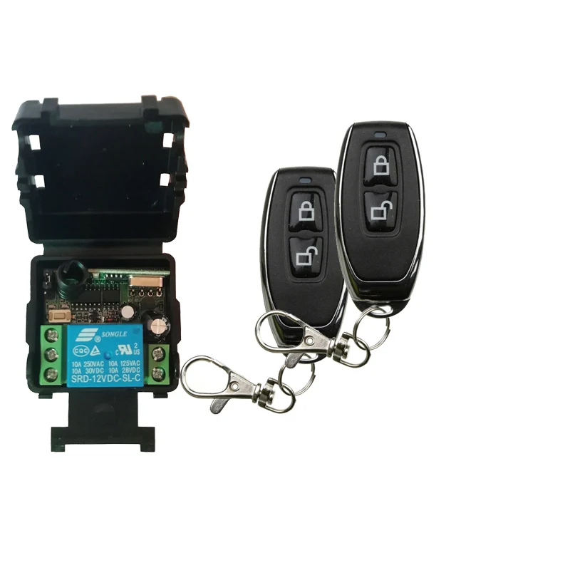 

DC12V 24V 1CH RF Wireless Remote Control Switch System Receiver + metal Remote Garage Doors /window /lamp/ shutters