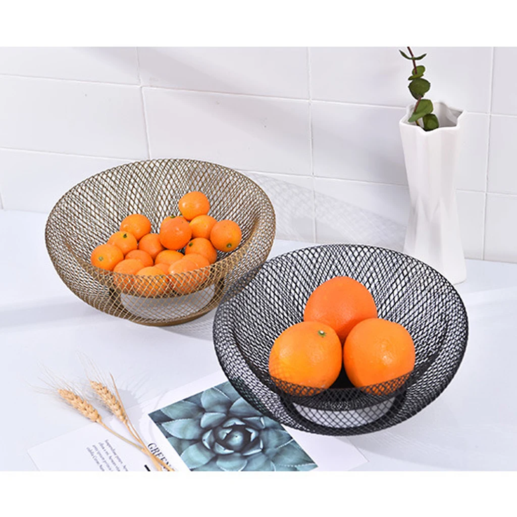 Nordic Double Wrought Iron Fruit Bowl Fruit Plate Dried Fruit Candy Storage Basket Home Decor