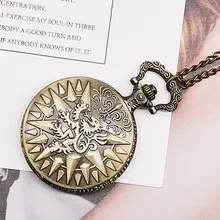 Кармашек для часов Часы Античный бронзовый дракон дизайн кварцевые карманные часы с necklace ем цепочка Pandent Часы Прямая