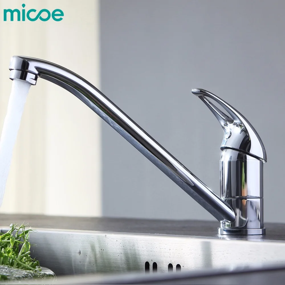 

micoe hot and cold water kitchen faucet mixer single handle single hole modern style chrome tap 360 swivel Multi-functionM-HC209
