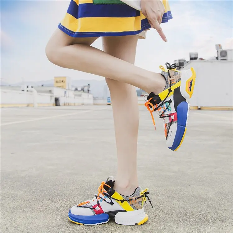 New Chunky Fashion Sneakers Platform Women Thick Sole Ladies Female Chunky Shoes Women Casual Vulcanize Platform Sneakers