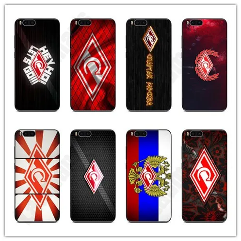 Футбольный клубный логотип Spartak мягкий силиконовый чехол из ТПУ черного цвета
