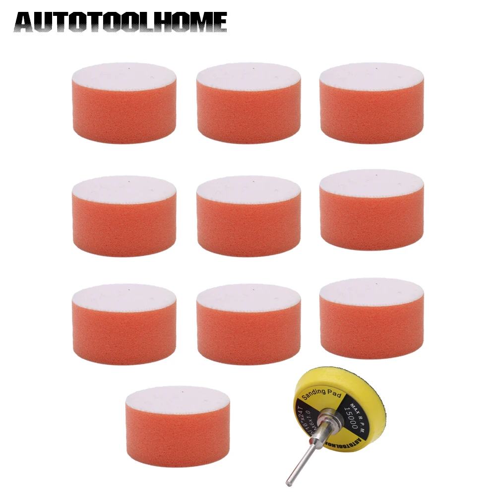 

11pc 2 inch Car Sponge Polishing Wheel with 50mm Buffing Backing Plate Tools Kit For Dremel Accessories Grinding Woodworking