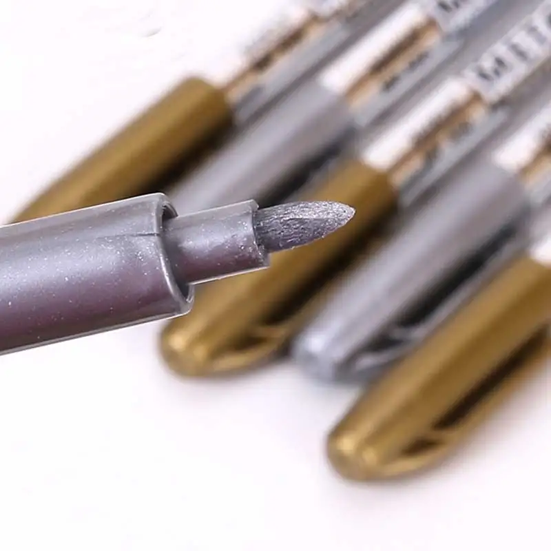 Gold Silver Color Paint Pen Metal Pen Technology Decoration Craftwork Crafts Art Painting Metalic Fabric Marker Pens Stationery Gold Silver Color Paint Pen Metal Pen Technology Decoration Craftwork Crafts Art Painting Metalic Fabric Marker Pens Stationery