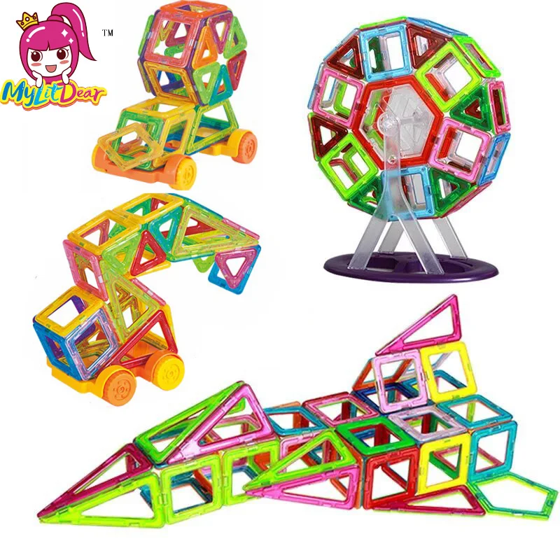 

Mini 65PCS Kids Magnetic Blocks Construction Enlighten Assembly Building Blocks Toys Kids Educational DIY Plastic Technic Brick