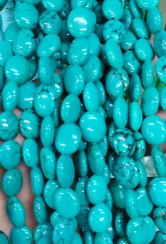 

2strands 8-20mm Sabilized Turquoise stone oval egg blue Green jewelry making Bead