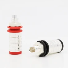 2pair pure Hifi audio Silver Speaker Terminal Binding posts Amplifier Speaker terminals spar parts