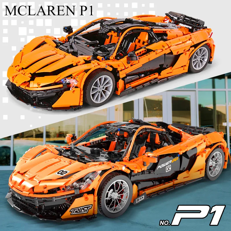 Цена Из Испании DHL 20087 Technic Car MOC 16915 McLaren P1 функция двигателя автомобильный набор строительных блоков Кирпичи приложение RC Kid Рождественская игрушк...