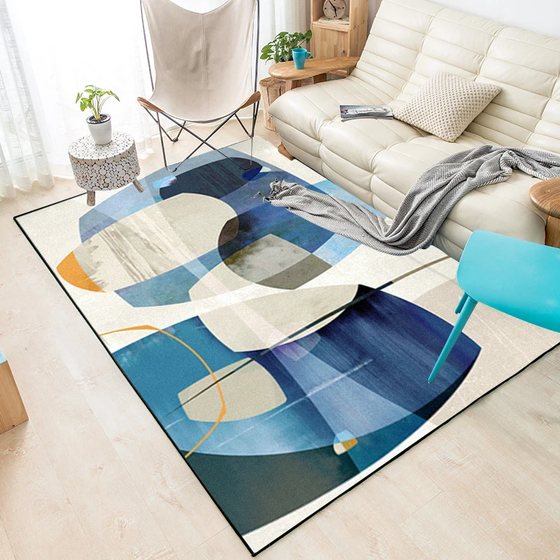 Современный скандинавский модный абстрактный геометрический принт дверь/кухня/коврик для ног гостиная спальня прикроватная зона ковер Декоративный синий