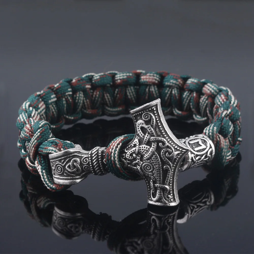 

Blood Boy Nordic Viking Bracelet Personality Amulet Rune Vikings Scandinavian Rope Bracelet Men's Jewelry Accessories Gifts