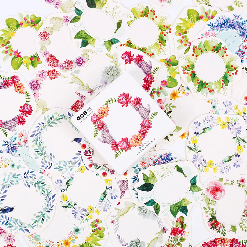 45PCS/set The Blooming Flower Ring Decorative Stickers Adhesive Stickers DIY Decoration Craft Scrapbooking Sticker home decoration decoration the lighthouse tea table the teapoy decorative frame the florist