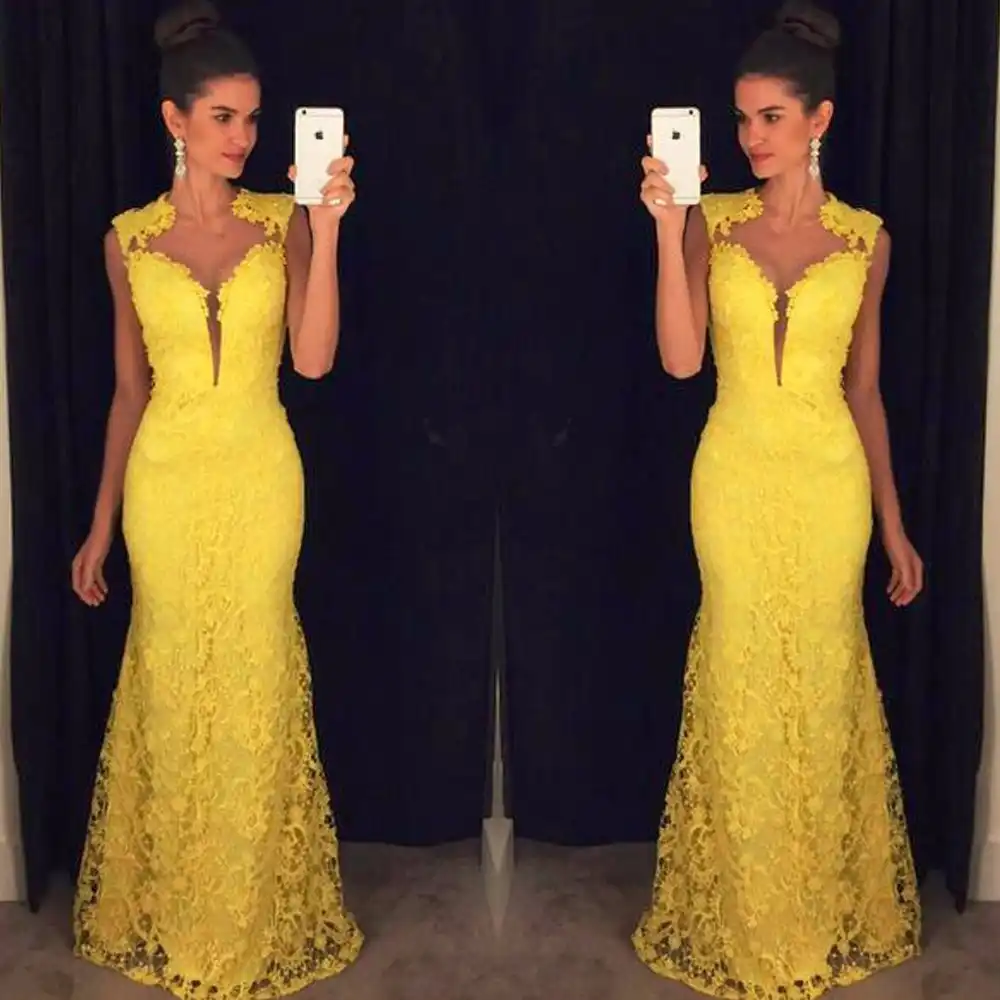 yellow 2019 prom dresses