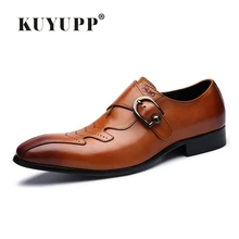 KUYUPP Italian High-end Technology Formal Mens Dress Shoes Luxury Genuine Leather Wedding Shoes Men Flats Office For Male ZD21
