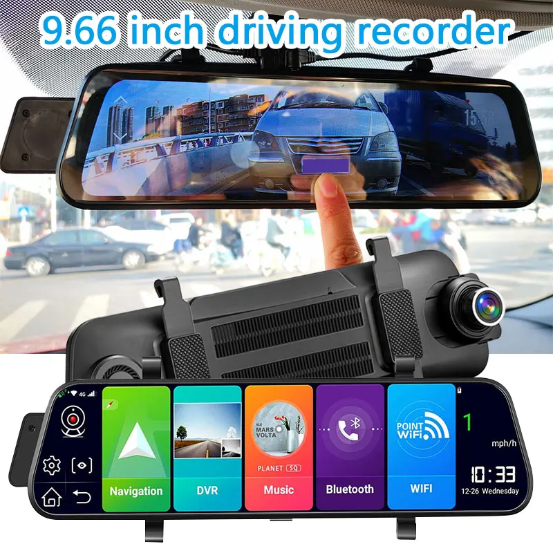 

Universal GPS Dashcam Black 9.66 Inch Dashcam Video Camera GPS Dashcam Pratical Auto GPS Dashcam