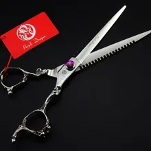 TOPPEST 7 ''Парикмахерские ножницы с ручкой дракона с сумкой JP 440C 62HRC для дома и салона собаки кошки ножницы для стрижки домашних животных ножницы для волос