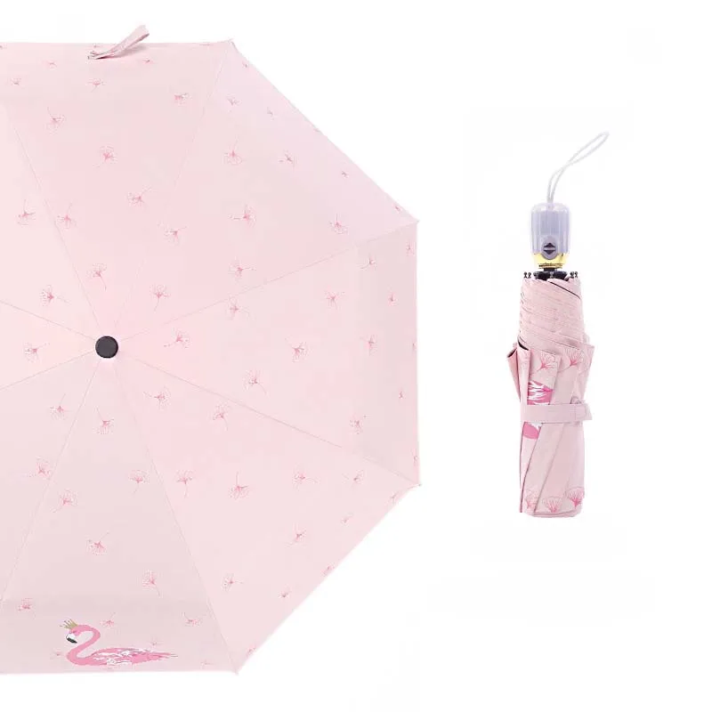 Творческий полностью автоматическая Фламинго Зонты защита от солнечных лучей UV Защитный зонтик лучей зонт, красивые чулки с мотивом дождливой зонтик для Для женщин Для мужчин для детей