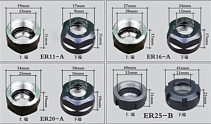 Гайки маркировка и размеры 1pc high quality ER32UM nut, ER32collet nuts for CNC Engraving machine accessori