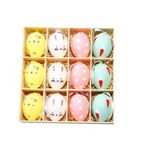 Пасхальное Косплей 12 шт./компл. пасхальное яйцо DIY Ручная Роспись яйцо имитационное яйцо подарки для детей пластиковые яйца