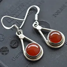 Оригинальные серьги с сердоликом 925 твердого стерлингового серебра, маленького размера, круглой формы с диаметром 32 мм 3 5G KE0022