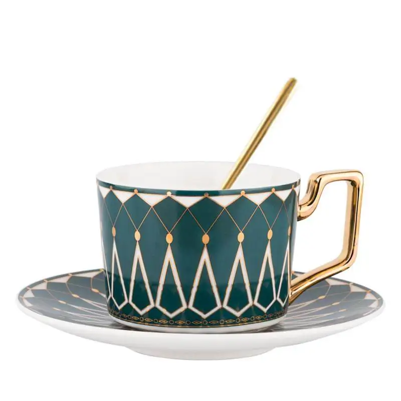Королевский стиль золотистый верх класс костяного фарфора кофейная чашка элегантный Европейский чайный набор и блюдце послеобеденный чай чайная чашка хороший подарок
