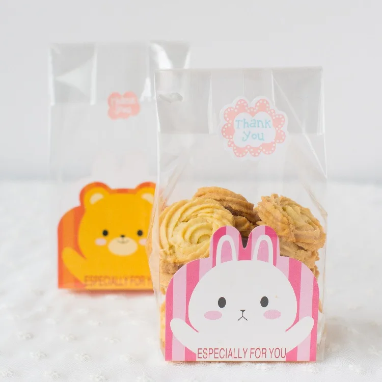 23*8.5+6cm 20 pcs/set Biscuit baking packing bags snack cookies candy bag food recylable bags
