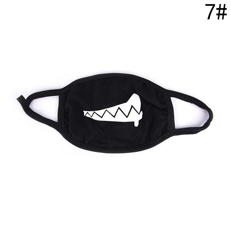 1 шт., унисекс, мультяшная забавная маска для рта, черная хлопковая полуантибактериальная маска для рта, Зимние Теплые Симпатичные маски, мультистиль - Цвет: 1pc as shown