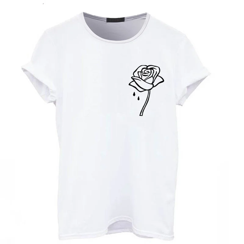 

New Printed T-shirt with Round Neck and Short 100% Cotton Sleeve for Women in 2019 Women Tops Size S-XXL HJH