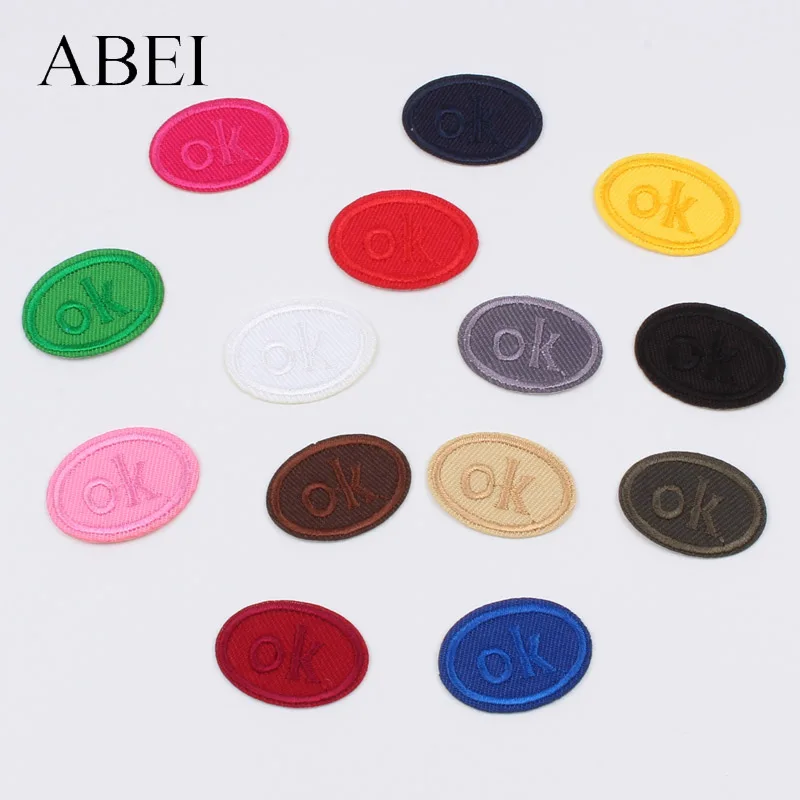 

10pcs Embroidered OK patch DIY Apparel Repair Fabric Appliques Iron On Sew On Stickers Coats Bags Shoes Badge Patch