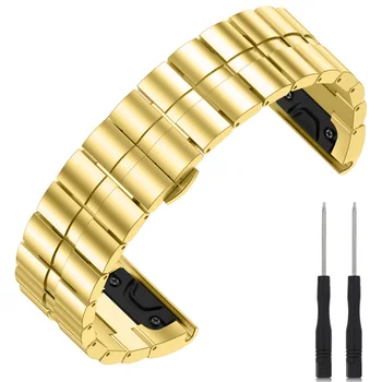 

Stainless Steel Watch Band With Screwdriver Watchband for Garmin Descent Mk1 D2 Charlie Fenix 5X ND998
