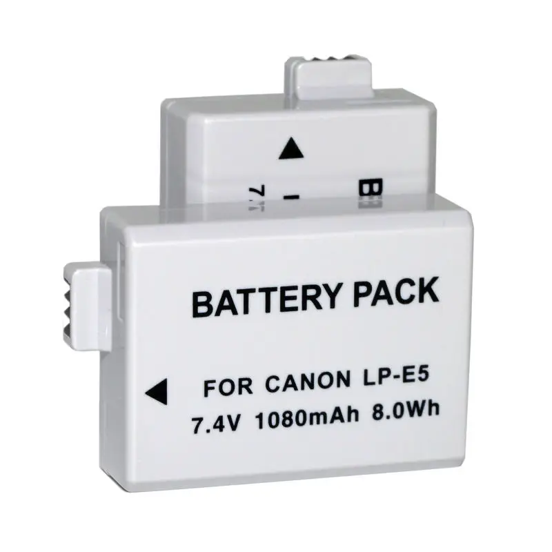 2PCS LP E5 Rechargeable Li ion Battery For Canon EOS 450D 500D 1000D