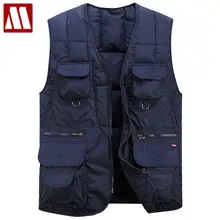 Брендовые мужские повседневные жилеты с множеством карманов, Мужское пальто без рукавов, модный жилет, рубашка, свободные мужские жилеты для фотографа