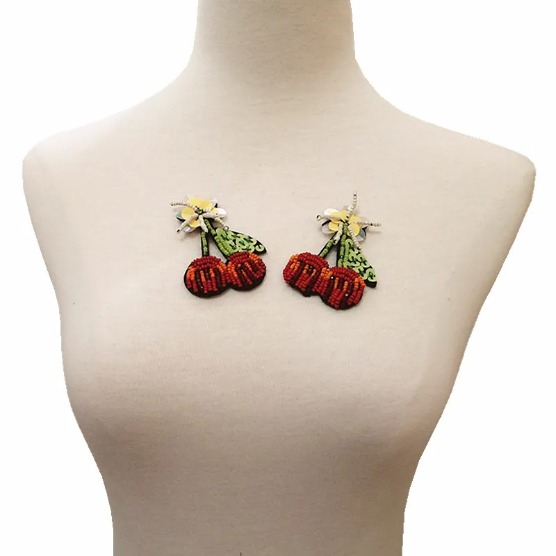 Handmade Beaded Cherry Patches Fruit Patch (6)