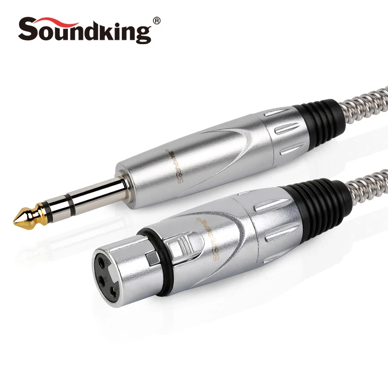 Soundking высококачественный микрофонный кабель XLR Female to 6 35 Male используется для