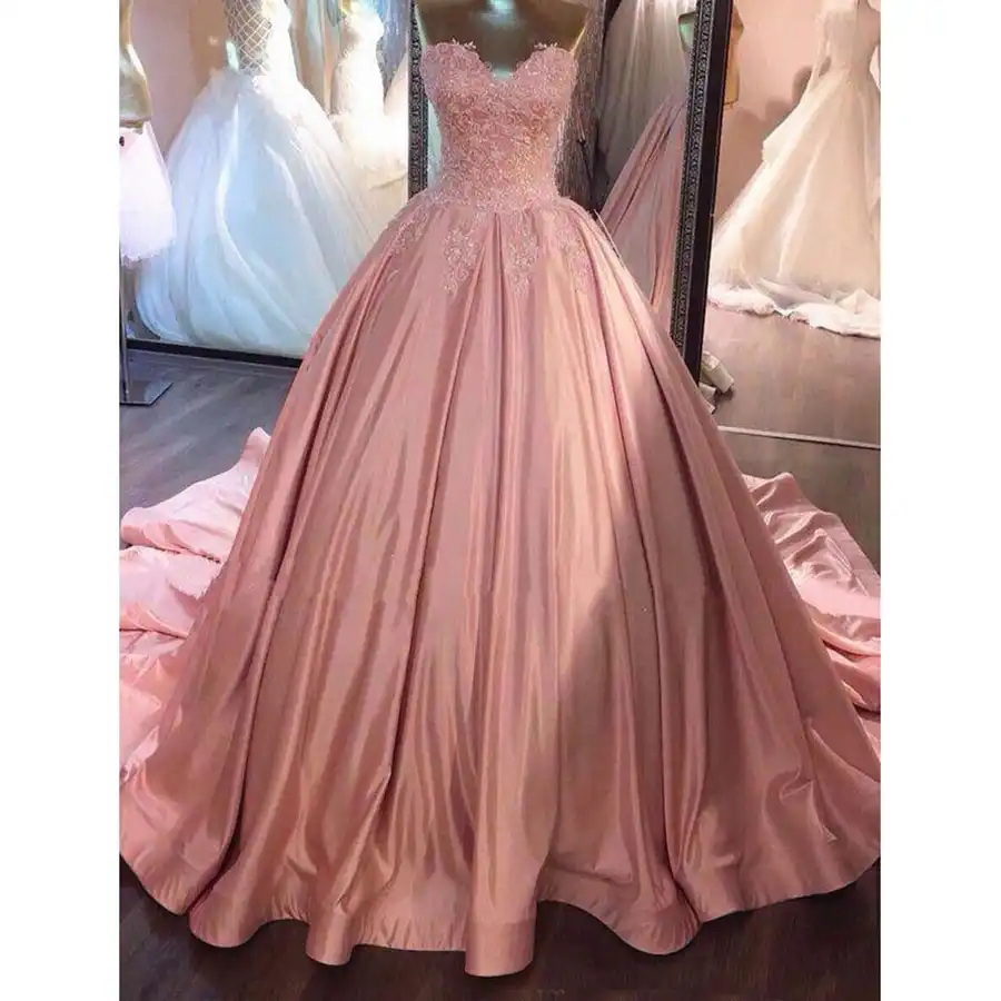 dusty rose ball gown