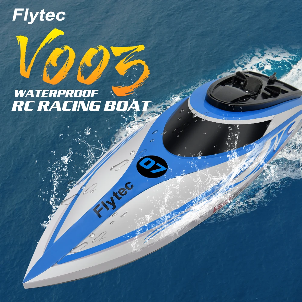 

Flytec V003 RC High Speed Boat 2.4G with Self-righting Waterproof Built-in Cooling System 30+Km/h RC Racing Boat