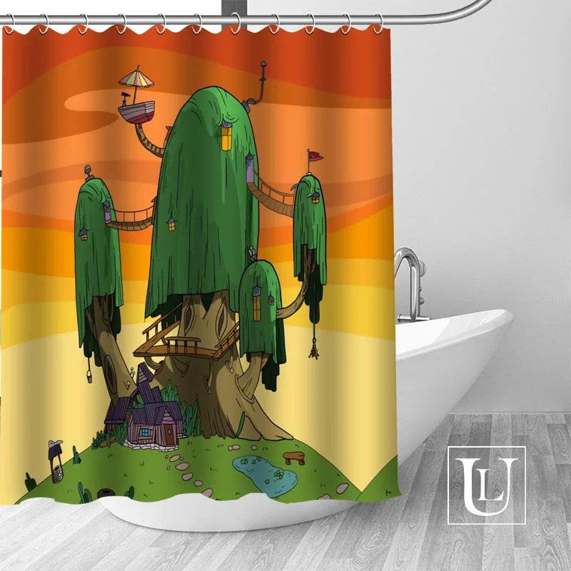 Waterproof Bathroom Curtains Modern Adventure Time Shower Curtain