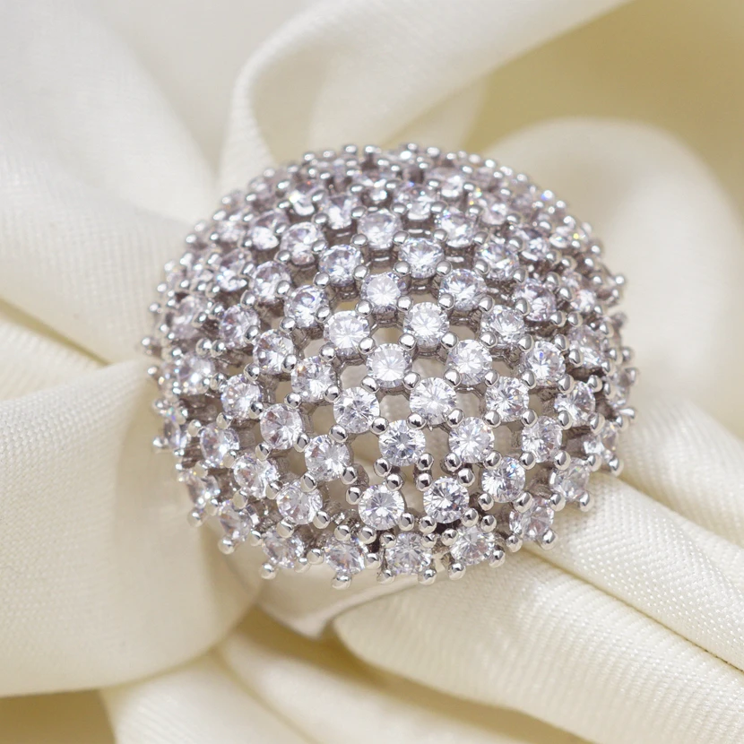 

Vintage Jewelry Cubic Zirconia Ring Round Rhinestone Women Wedding Anel Aneis Party Rings Dubai Jewelry Gift Dropshipping