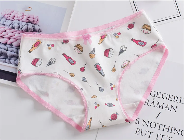 Girls Cotton Underwear Kids Cartoon Printed Panties Teenage Short Briefs Casual Young Girls Soft Underpants Majtki Dziewczynka